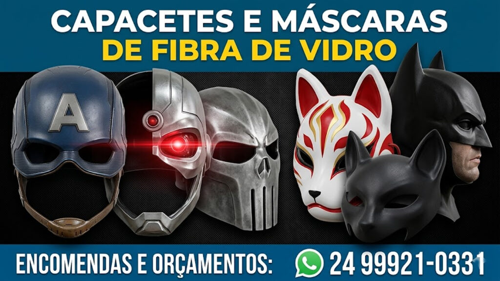 capacetes máscara de fibra de vidro