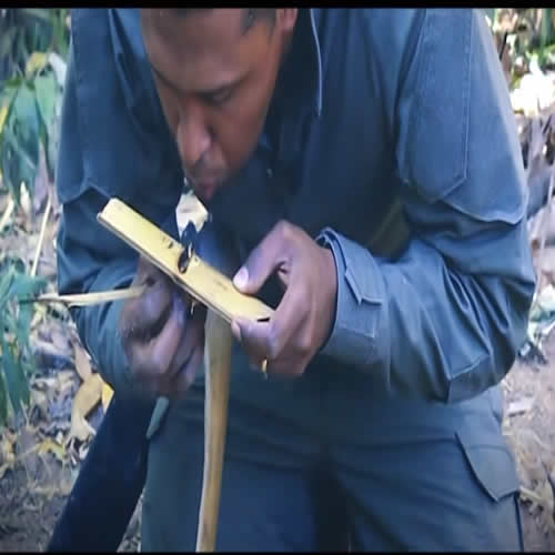 Bushcraft Como fazer fogo usando 2 Bambus