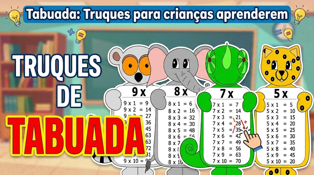 Tabuada: Truques para crianças aprenderem