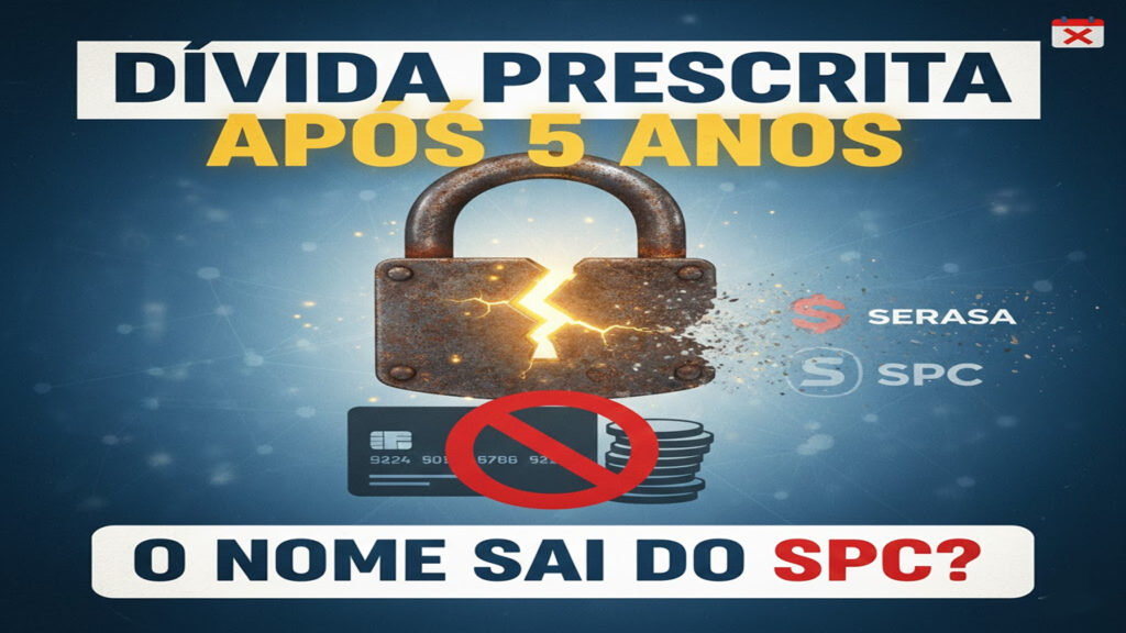Infográfico sobre dívida prescrita após 5 anos e limpeza de nome no SPC