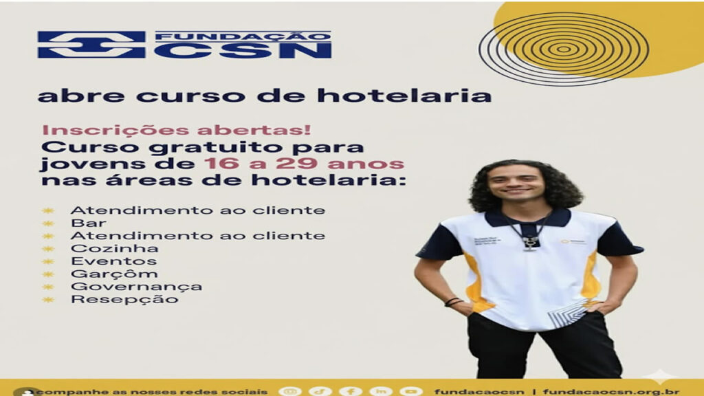 Fundação CSN abre curso de hotelaria