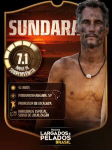 Arjuna Sundara, guia e professor de escalada, participante de Largados e Pelados Brasil 4